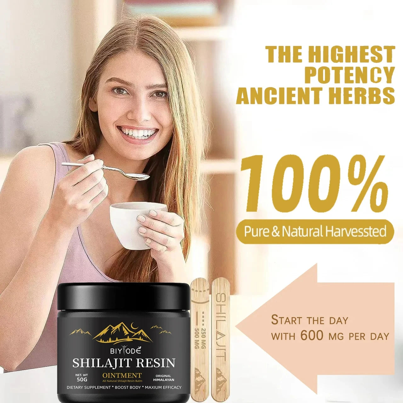 BIYODE 600MG Pure Himalayan Shilajit