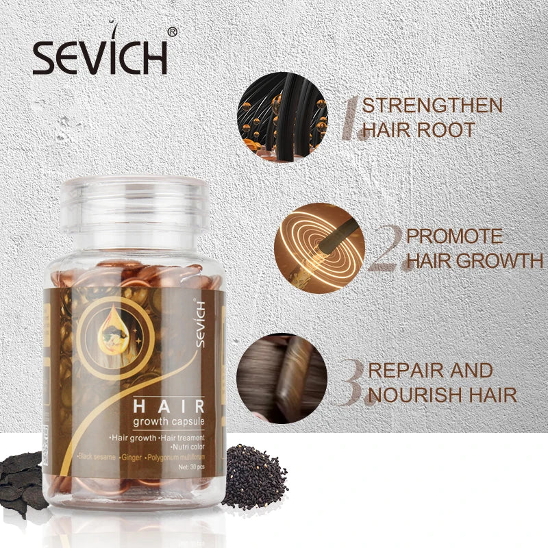 Sevich 30Pcs/bottle Ginger Anti-Hair Loss Capsules